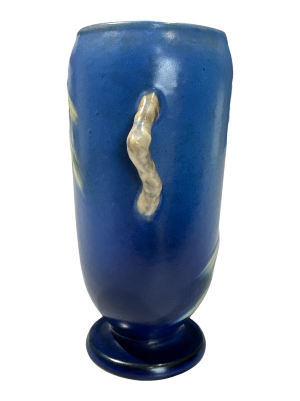 Signed Roseville Pinecone Blue 6" Ceramic Pottery Vase #748-6 - Picture 5 of 7